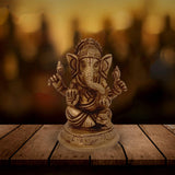 Ganesha Idol For Home Puja Room Decor Pooja Mandir Decoration Items Living Room Showpiece Decorations Office Ganesh Temple Murti Idol God Statue Brass Ganpati Stylish Show Pieces - Golden - Divya Mantra