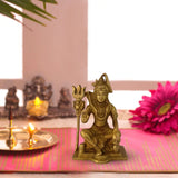 Divya Mantra Sri Shiva Idol Home Temple Decor Mandir Room Decoration Accessories Indian Hindu Pooja Mahadev Shiv Bhagwan Murti God Brass Statue Puja Articles Interior Decorative Showpiece - Gold - Divya Mantra