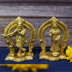 Radha Krishna Murti Home Temple Decor Mandir Room Decoration Accessories Indian Sri Radhakrishna Hindu Pooja Idol Puja Articles God Brass Statue Interior Decorative Showpiece Item