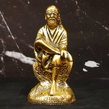 Sai Baba Murti Shirdi Saibaba Idol for Pooja Mandir Decoration Metal Statue Home Decor Showpiece Showcase Items for Living Room Vastu Item Good Luck Table Decorative Accessories