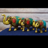Elephant Statue For Home Decor Office Decoration Items Table Decorative Item Hall Interior Living Room Showpiece House Decorating Aesthetic Stylish Metal Trunk Up Set of 3