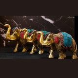 Elephant Statue For Home Decor Office Decoration Items Table Decorative Item Hall Interior Living Room Showpiece House Decorating Aesthetic Stylish Metal Trunk Up Set of 3