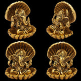 Divya Mantra Ganesha Idols for Home Decor Murti God Idol Pooja Vinayagar Statue Lord Ganpati Mandir Decorative Indian Temple Office Kitchen Living Room Decoration Item Shell Ganesh - Golden