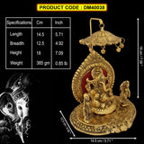 Divya Mantra Ganesha Idols for Home Decor Murti God Idol Pooja Vinayagar Statue Lord Ganpati Mandir Decorative Indian Temple Office Kitchen Living Room Decoration Item Ganesh Ji - Golden