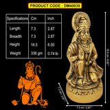Divya Mantra Hanuman Idol for Home Puja Room Decor Pooja Mandir Decoration Items Living Room Showpiece Decorations Office Hanumanji Holding Gada Indian Temple Murti Idols God Statue - Golden