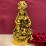 Divya Mantra Hanuman Idol for Home Puja Room Decor Pooja Mandir Decoration Items Living Room Showpiece Decorations Office Hanumanji Holding Gada Indian Temple Murti Idols God Statue - Golden