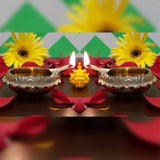 Brass Diyas For Puja Set Deepam Kundulu Pooja Items Kubera Diya Oil Lamp Kuber Vilakku Diwali Mandir Room Decoration Deepalu Pital Lamps Home Backdrop Decor Item Small Set Of 2