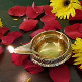 Brass Diyas For Puja Set Deepam Kundulu Pooja Items Kubera Diya Oil Lamp Kuber Vilakku Diwali Mandir Room Decoration Deepalu Pital Lamps Home Backdrop Decor Item Large Set Of 4