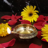 Brass Diyas For Puja Set Deepam Kundulu Pooja Items Kubera Diya Oil Lamp Kuber Vilakku Diwali Mandir Room Decoration Deepalu Pital Lamps Home Backdrop Decor Item Medium Set Of 4