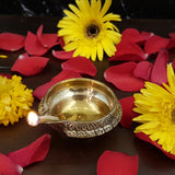 Brass Diyas For Puja Set Deepam Kundulu Pooja Items Kubera Diya Oil Lamp Kuber Vilakku Diwali Mandir Room Decoration Deepalu Pital Lamps Home Backdrop Decor Item Medium Set Of 10