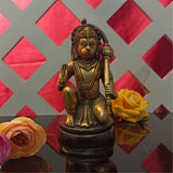 Hanuman Idol for Home Puja Room Decor Pooja Mandir Decoration Items Living Room Showpiece Decorations Office Sitting Hanumanji Holding Gada Indian Temple Murti Idols God Statue
