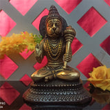Hanuman Idol for Home Puja Room Decor Pooja Mandir Decoration Items Living Room Showpiece Decorations Office Meditating Hanumanji Holding Gada Indian Temple Murti Idols God Statue