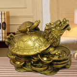 Divya Mantra Feng Shui Dragon Headed Tortoise With Baby - Divya Mantra