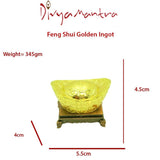 Divya Mantra Chinese Gold Feng Shui Ingot Good Luck Home Decoration Ornament, Office Decor Yuan Bao Prosperity Protection, Kitchen Decorations Products / Lucky Items to Attract Wealth, Money - Golden - Divya Mantra