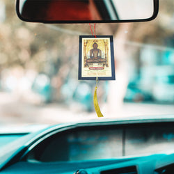 Sri Mahavir Talisman Gift Pendant Amulet for Car Rear View Mirror Decor Ornament Accessories/Good Luck Charm Protection Interior Wall Hanging Showpiece