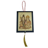 Divya Mantra Sri Shiv Parivar Talisman Gift Pendant Amulet for Car Rear View Mirror Decor Ornament Accessories/Good Luck Charm Protection Interior Wall Hanging Showpiece - Divya Mantra