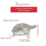 Divya Mantra Chinese Feng Shui Glass Turtle Statue Wish Fulfilling Tortoise Home Decor Collectible Ornament; Vastu Shastra Living Remedy, Wealth, Money, Health, Good Luck Decoration Lucky Charm -Clear - Divya Mantra