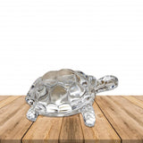 Divya Mantra Chinese Feng Shui Glass Turtle Statue Wish Fulfilling Tortoise Home Decor Collectible Ornament; Vastu Shastra Living Remedy, Wealth, Money, Health, Good Luck Decoration Lucky Charm -Clear - Divya Mantra