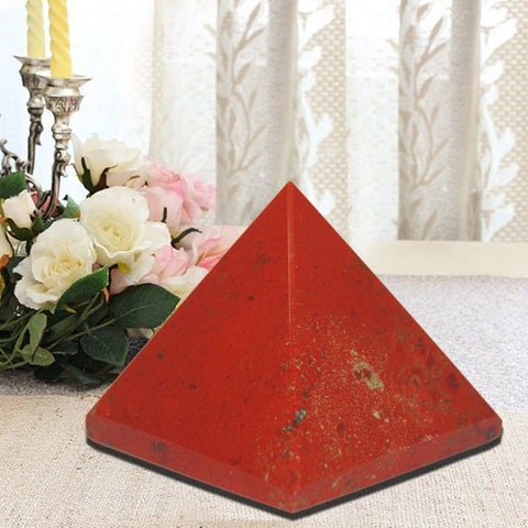 Divya Mantra Metaphysical Crystal Chakra Pyramid in Red Jasper - Divya Mantra