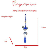 Divya Mantra Car Decoration Rear View Mirror Hanging Accessories Evil Eye with Horse Shoe Protection Amulet - Divya Mantra