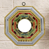 Divya Mantra Combo of 3 Sets of Three Lucky Chinese Coins Red Ribbon - Money Good Luck & Feng Shui Bagua/Pakua /Pa Kwa Convex Mirror Wall/Door Hanging-Good Luck, Money, Home, Office Decor Item/Product - Divya Mantra