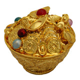 Divya Mantra Feng Shui Golden Colourful Wealth Bowl - Divya Mantra
