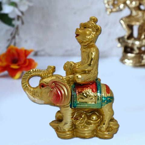 Divya Mantra Feng Shui Monkey on Elephant for Success & Career - Divya Mantra
