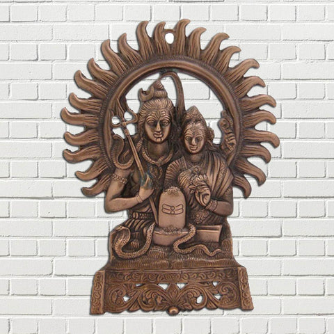 Divya Mantra Shiv Parvati Wall D'cor antique Finish - Divya Mantra