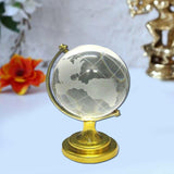 Divya Mantra Japanese Lucky Charm Money Turtle Pair Home Decor & Feng Shui Crystal Rotating 4 cm Globe Educational Earth Texture Map for Students, Kids, Home, Office, Table Decoration - Clear, Gold - Divya Mantra