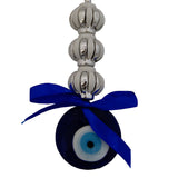 Divya Mantra Decorative Evil Eye Three Rings Pendant Amulet for Car Rear View Mirror Decor Ornament Accessories/Good Luck Charm Protection Interior Wall Hanging Showpiece - Divya Mantra