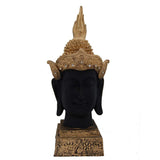 Divya Mantra Grand 14 Inches Buddha Head Beautiful Gold & Black - Divya Mantra