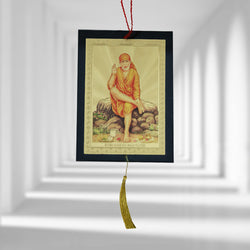Sri Shri Sainath Talisman Gift Pendant Amulet for Car Rear View Mirror Decor Ornament Accessories/Good Luck Charm Protection Interior Wall Hanging Showpiece