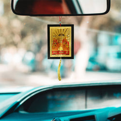 Sri Jai MATA Di Talisman Gift Pendant Amulet for Car Rear View Mirror Decor Ornament Accessories/Good Luck Charm Protection Interior Wall Hanging Showpiece