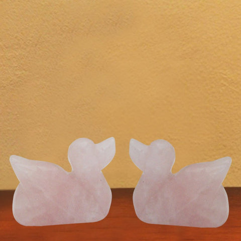 Divya Mantra Feng Shui Rose Quartz Mandarin Ducks for Love & Relationship - Divya Mantra