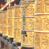 Divya Mantra Combo Of Tibetan Om Mani Padme Hum Mantra Pendant Necklace and Mani Cylinder Keychain - Divya Mantra