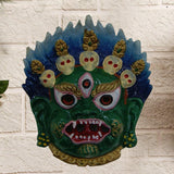 Divya Mantra Nazar Battu Mahakal Evil Eye Protection Trishakti Yantra Sri Shiva Trishul, Om Sign, Swastik Double Sided Green Home Wall Decor Pooja Items Vastu Decorative Car Hanging - Multi- Set of 2 - Divya Mantra