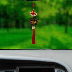 Chinese Feng Shui Ingot Talisman Gift Amulet Car Rear View Mirror Decor Ornament Accessories/Good Luck, Money, Protection Interior Home Wall Hanging Showpiece