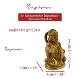 Aaradhi Divya Mantra Hindu God Sri Sankatmochan Bajrangbali Hanuman Idol Sculpture Statue Murti Puja, Meditation, Office, Business, Home Decor Gift Collection Item/ Product- Money, Good Luck- Yellow - Divya Mantra
