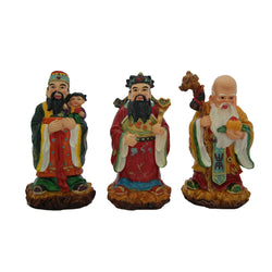 Feng Shui Chinese Three Wise Men / 3 Lucky Immortals / Star Gods / Fu Lu Shou / Fuk Luk Sau Wealth Gods for Long Life, Fame and Fortune