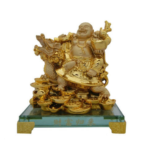 Divya Mantra Feng Shui Laughing Buddha on Dragon Tortoise - Divya Mantra