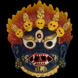 Traditional Nazar Katta Mahakal Evil Eye Protector Vastu Wall Hanging Mount/Tibetan Buddhism Feng Shui Art Antique Decorative Metal Sculpture Face Mask