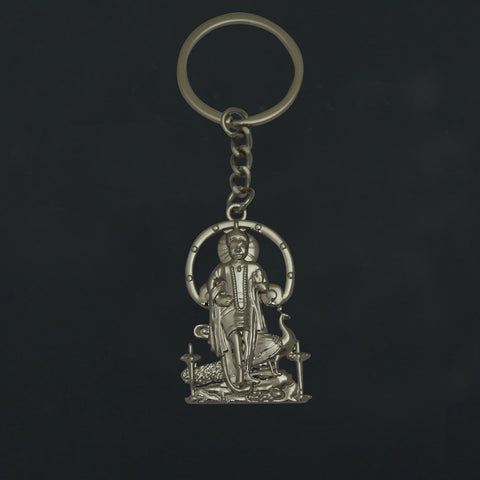 Divya Mantra Lord Murugan Kartikeya Metal Keychain - Divya Mantra