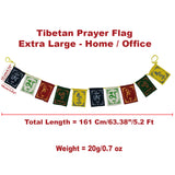 Divya Mantra Tibetan Prayer Flags, Wind Outdoor Flags, Car Jewelry Decor Accessories Flag Decorations, Buddhist Items Om Mani Padme Hum Peace Sign Wall Flag, Hanging For Car / Home 5.2 Ft - Multicolor - Divya Mantra