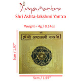 Divya Mantra Sri Ashta Laxmi Puja Yantra - Divya Mantra