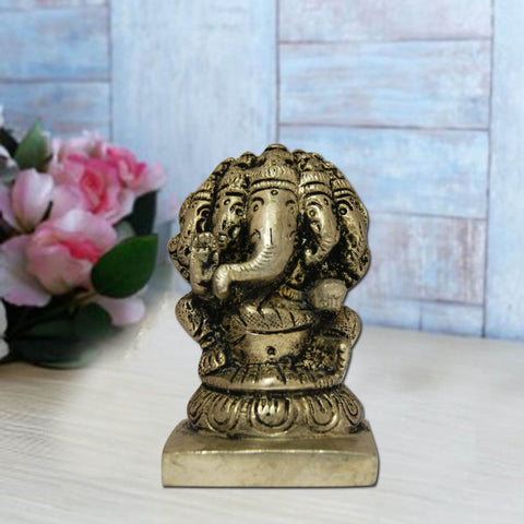 Divya Mantra Hindu God Panchmukhi Ganesha Vastu Idol Sculpture Statue Murti - Divya Mantra