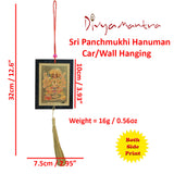 Divya Mantra Sri Panchmukhi Hanuman Talisman Gift Pendant Amulet for Car Rear View Mirror Decor Ornament Accessories/Good Luck Charm Protection Interior Wall Hanging Showpiece - Divya Mantra