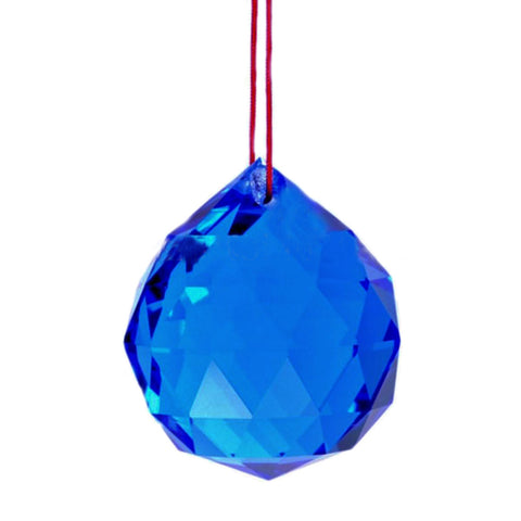 Divya Mantra Feng Shui Blue Crystal Ball Car / Wall Hanging - Divya Mantra