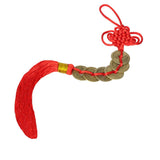 Divya Mantra Car Decoration Rear View Mirror Hanging Accessories Combo of Feng Shui 6 Coins With Red Strings - Divya Mantra