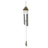Divya Mantra Feng Shui Wooden Pyramid 5 Pipe Silver Wind Chime - Divya Mantra