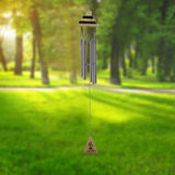 Divya Mantra Feng Shui Wooden Pyramid 6 Pipe Silver Wind Chime - Divya Mantra